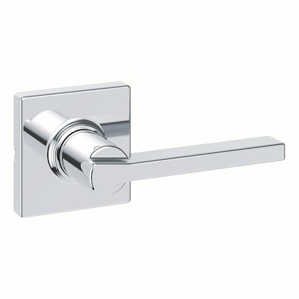 Casey Lever with Square Rose Passage Door Lock and 6AL Latch and RCS Strike Bright Chrome Finish